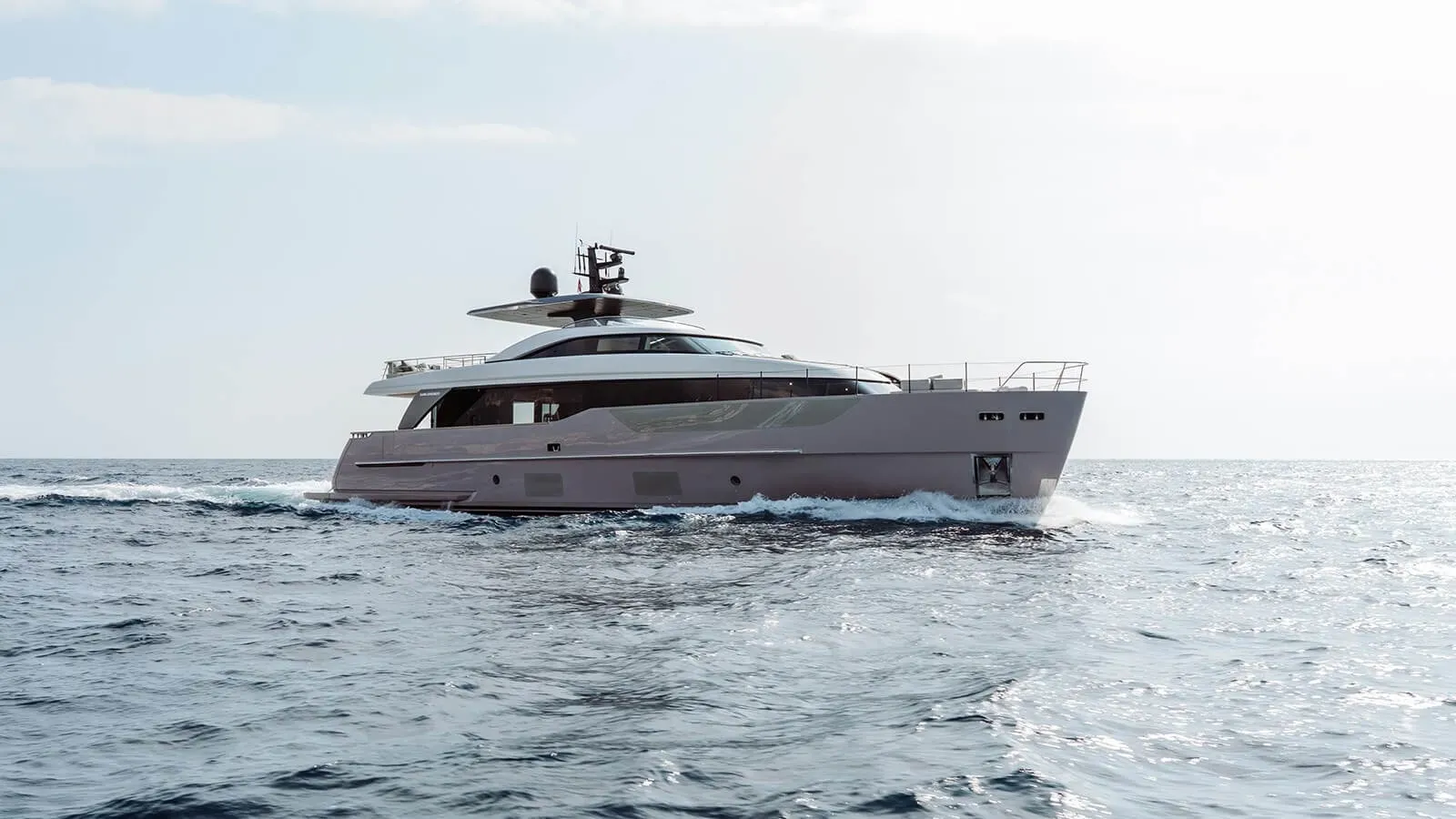Sal yacht, a 90 ft Sanlorenzo luxury superyacht underway, 27.43 meters, built in 2022.