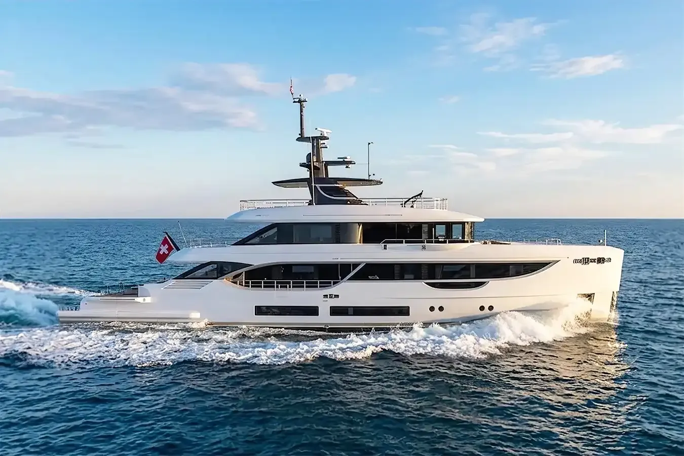 Samara yacht, a 112 ft Benetti Yachts luxury superyacht underway, 34.36 meters, built in 2023.