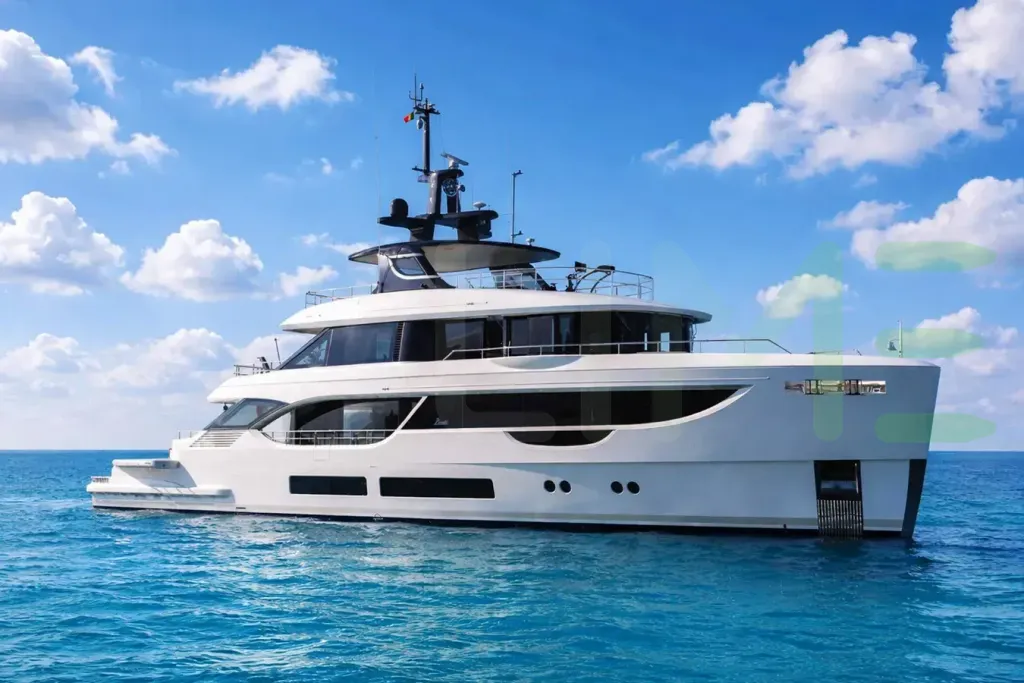 White Samaya yacht for sale and price, showing the details and features of the interior and exterior available for purchase from LIME Yachts and Brokerage located in Fort Lauderdale Florida.