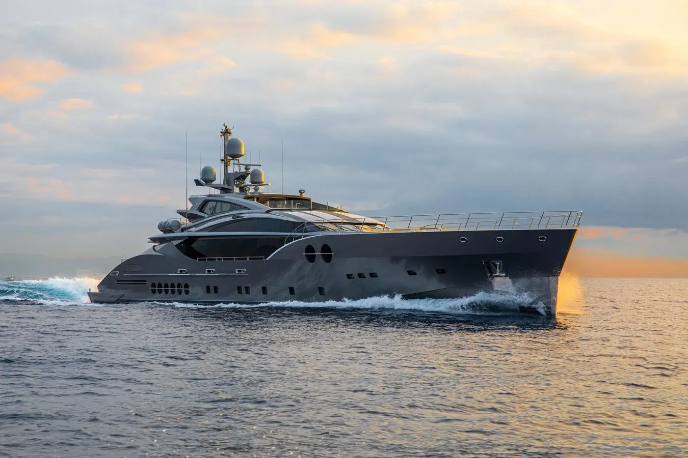 Sanam yacht, a 171 ft Palmer Johnson luxury superyacht underway, 52.4 meters, built in 2016, 2024.