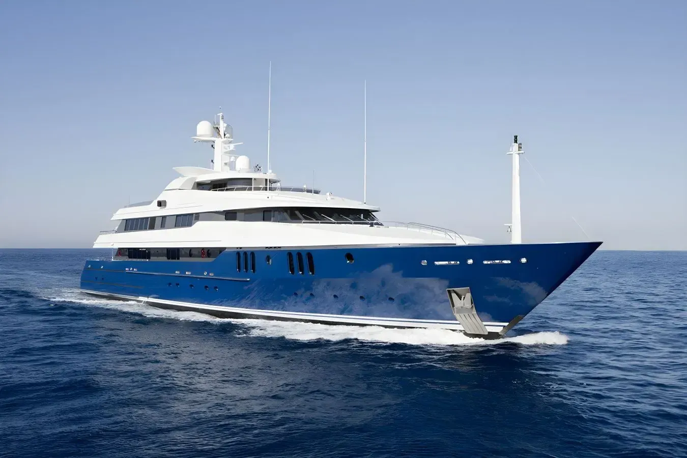 Sarah yacht, a 203 ft Amels luxury superyacht underway, 62 meters, built in 2002, 2016.