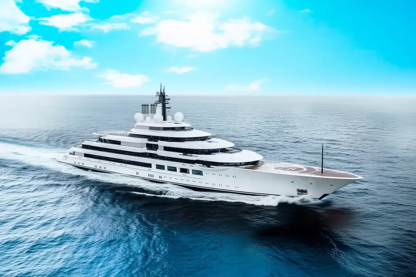 Scheherazade yacht, a 465 ft Lürssen luxury superyacht underway, 141.96 meters, built in 2020, 2024.
