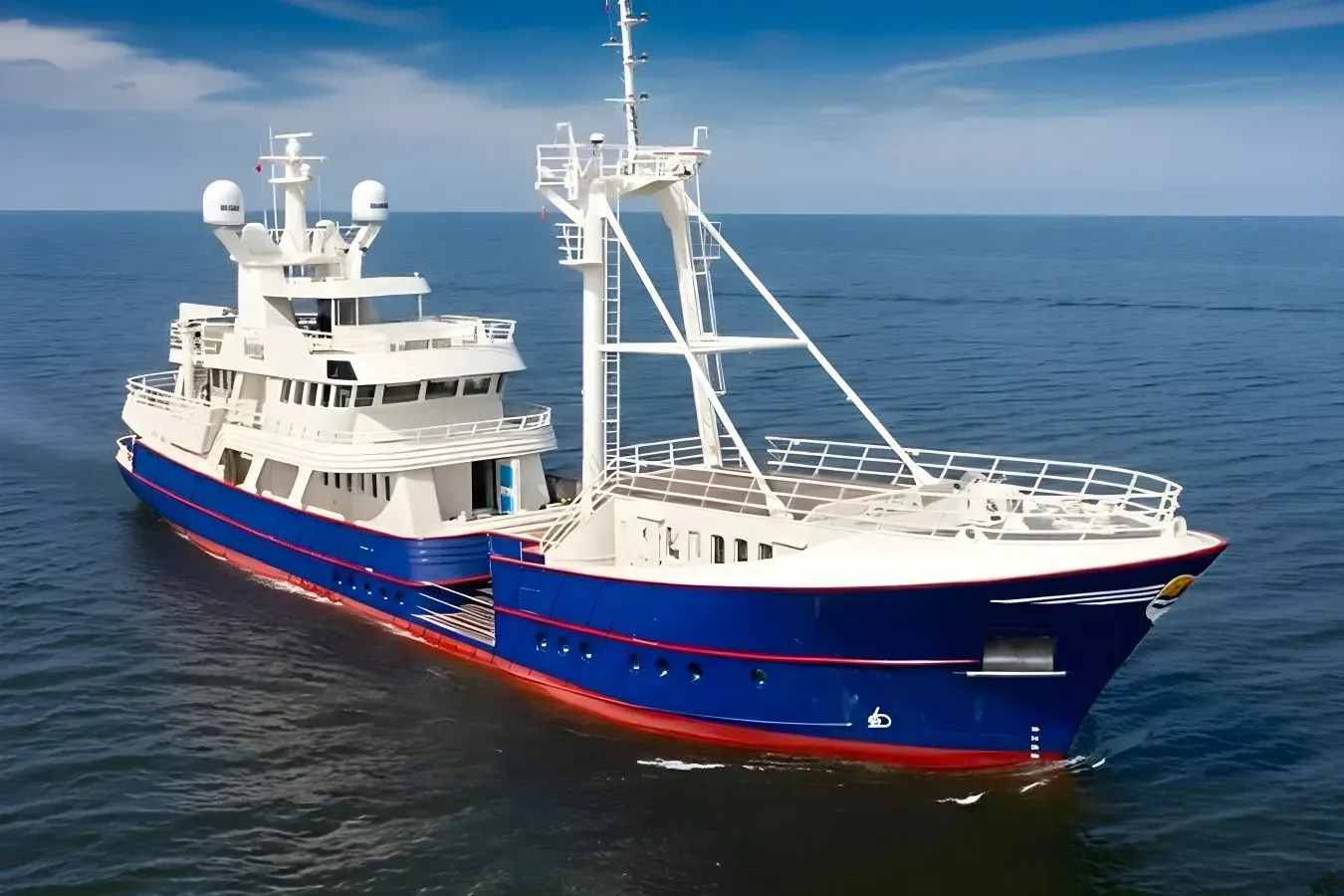 Scintilla Maris yacht, a 149 ft Damen Maaskant luxury superyacht underway, 45.6 meters, built in 1988.