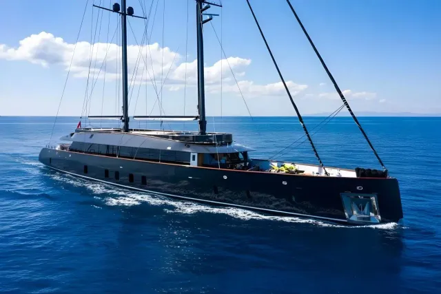 Scorpios yacht, a 171 ft Tramontana Yachts luxury superyacht underway, 52.3 meters, built in 2023.