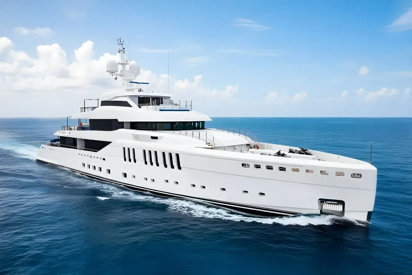 Seasense yacht, a 219 ft Benetti Yachts luxury superyacht underway, 67 meters, built in 2017.