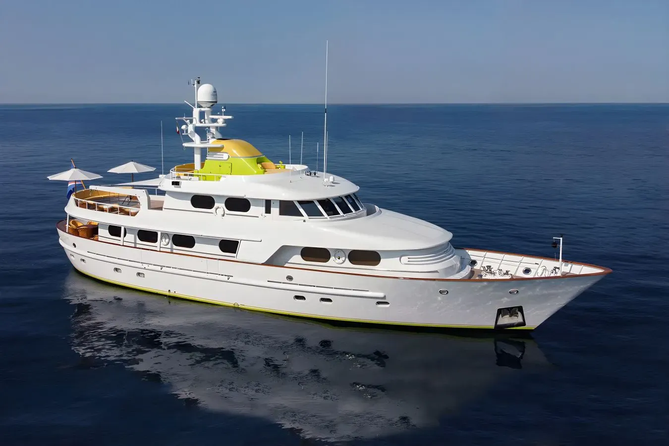 Secret Love yacht, a 119 ft Amels luxury superyacht underway, 36.5 meters, built in 1990, 2023.