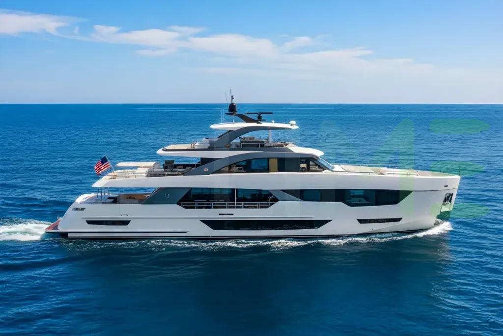 White Serenity Now yacht for sale and price, showing the details and features of the interior and exterior available for purchase from LIME Yachts and Brokerage located in Fort Lauderdale Florida.