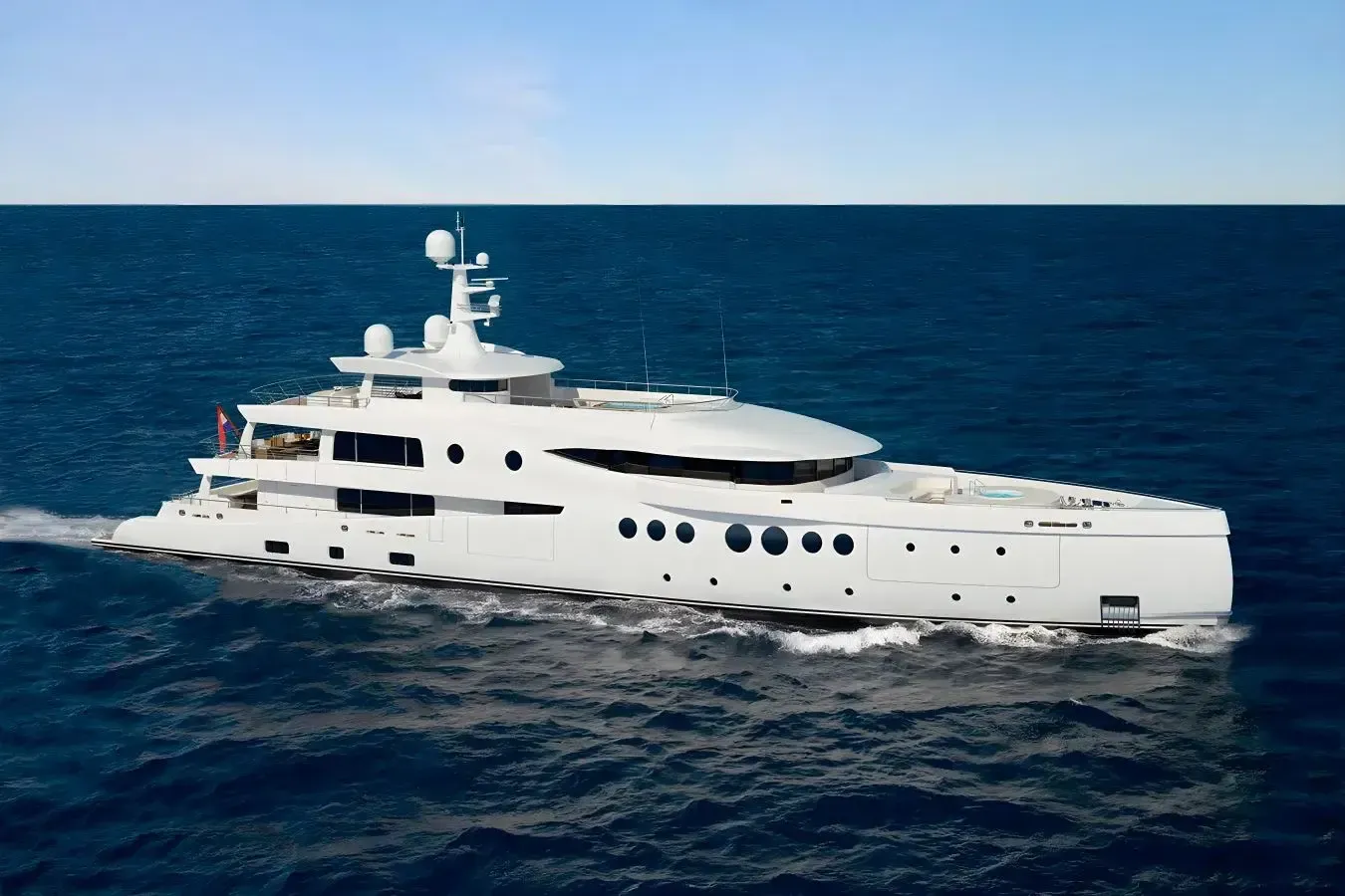 Serenity & Unity yacht, a 204 ft Amels luxury superyacht underway, 62.4 meters, built in 2018.