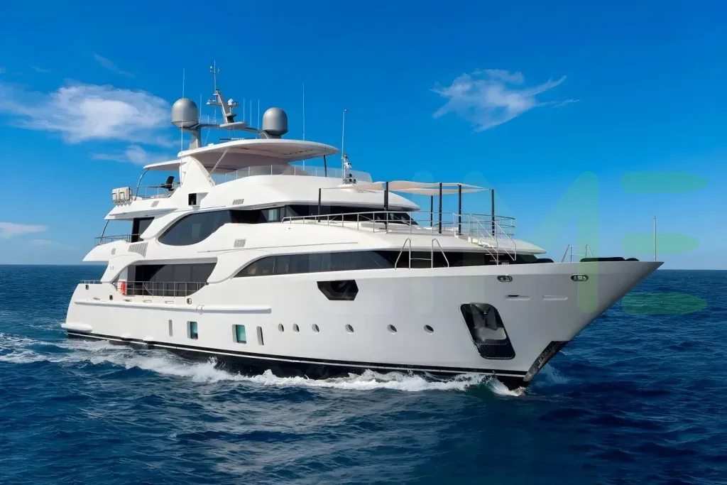 White Sevanna yacht for sale and price, showing the details and features of the interior and exterior available for purchase from LIME Yachts and Brokerage located in Fort Lauderdale Florida.