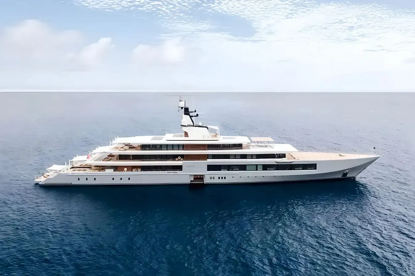 Seven Seas yacht, a 357 ft Oceanco luxury superyacht underway, 109 meters, built in 2022.
