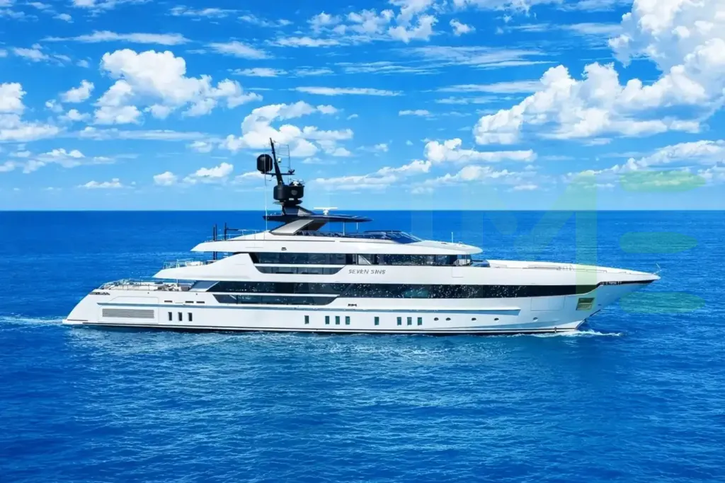 White Seven Sins yacht for sale and price, showing the details and features of the interior and exterior available for purchase from LIME Yachts and Brokerage located in Fort Lauderdale Florida.