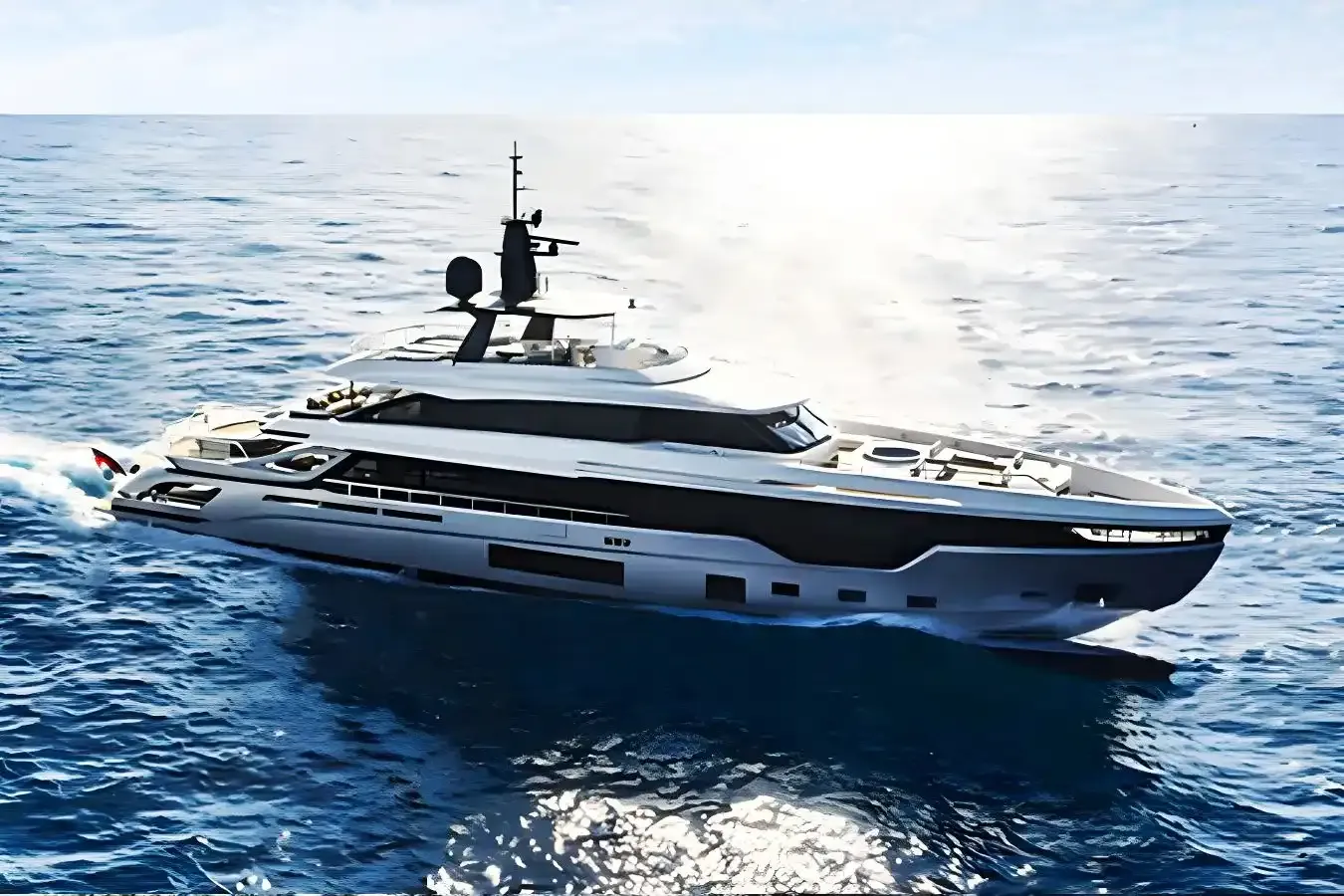Shabby yacht, a 125 ft Azimut luxury superyacht underway, 38.2 meters, built in 2021.