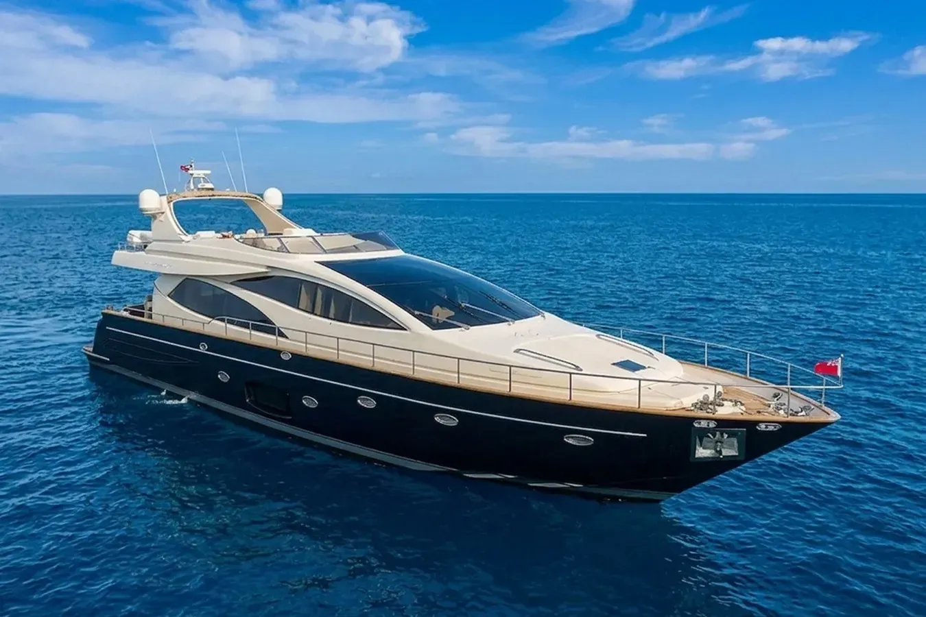 Shalimar yacht, a 85 ft Riva luxury superyacht underway, 26 meters, built in 2004.