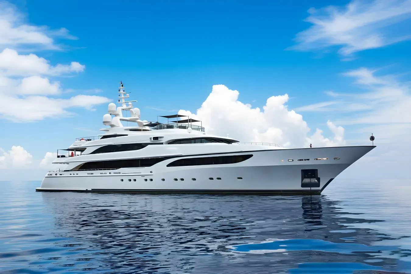 Silver Angel yacht, a 211 ft Benetti luxury superyacht underway, 64.5 meters, built in 2009, 2015.
