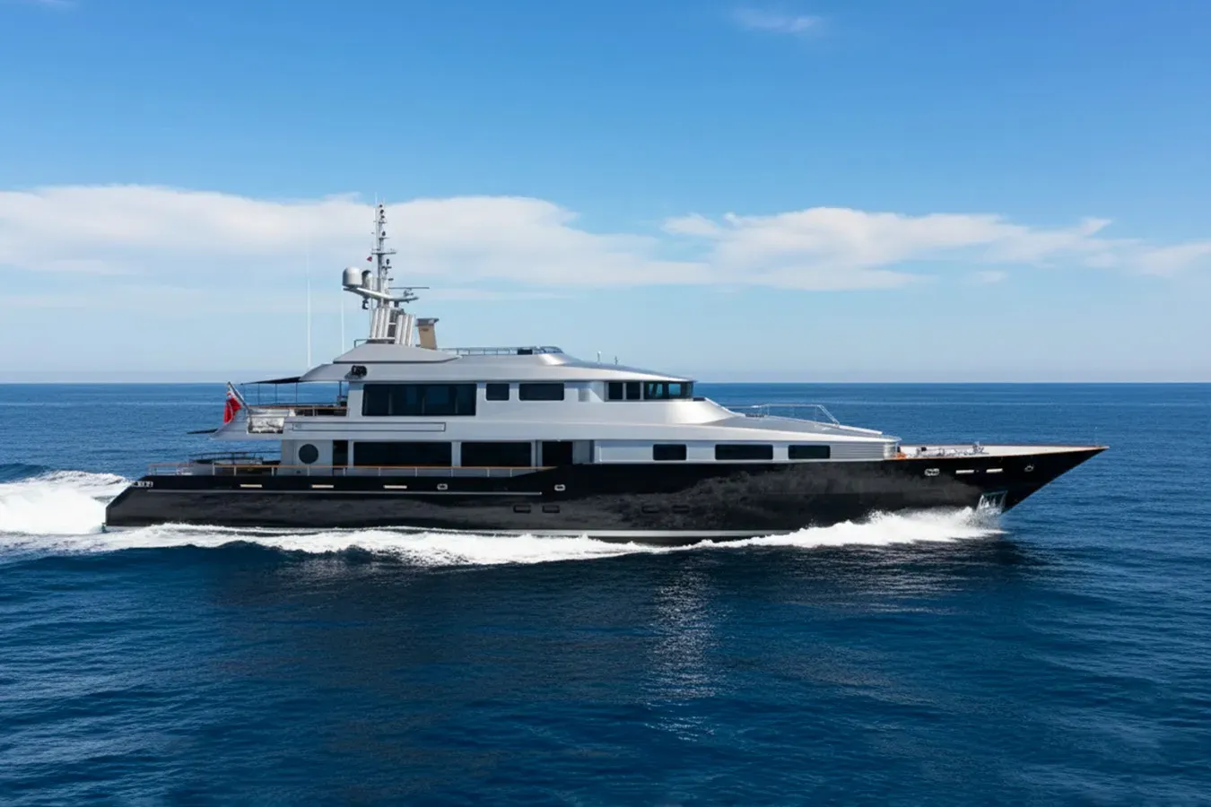 Silver Dream yacht, a 143 ft Warren Yachts luxury superyacht underway, 43.8 meters, built in 2001.