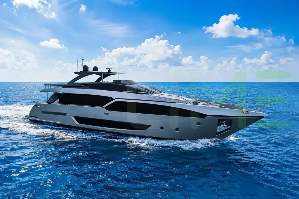 White Silvermoon yacht - 93' (28m) Riva offered by LIME Yachts and Brokerage of Ft Lauderdale, Florida.