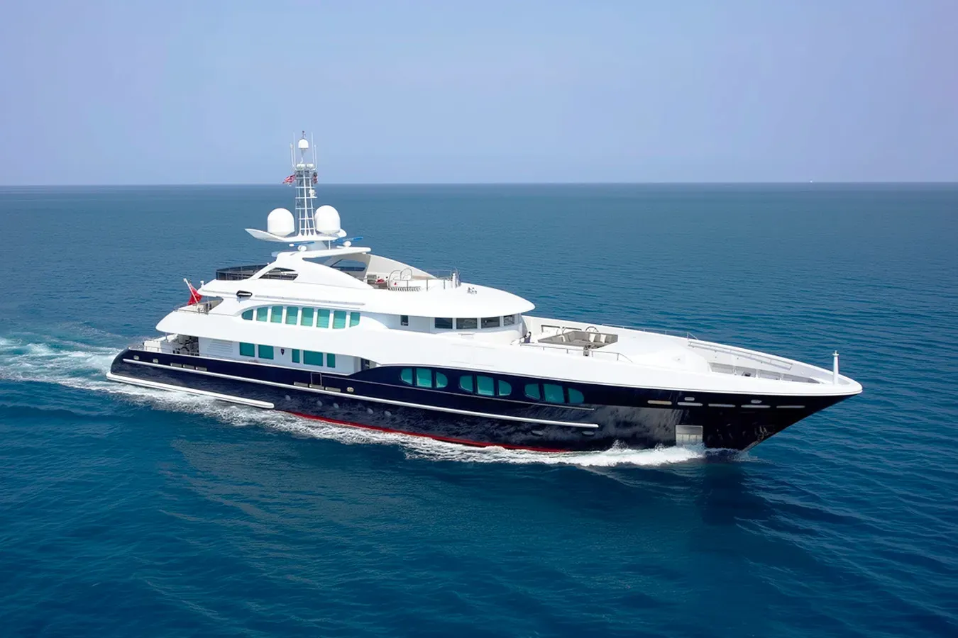 Sirocco yacht, a 154 ft Heesen luxury superyacht underway, 47 meters, built in 2006, 2013.