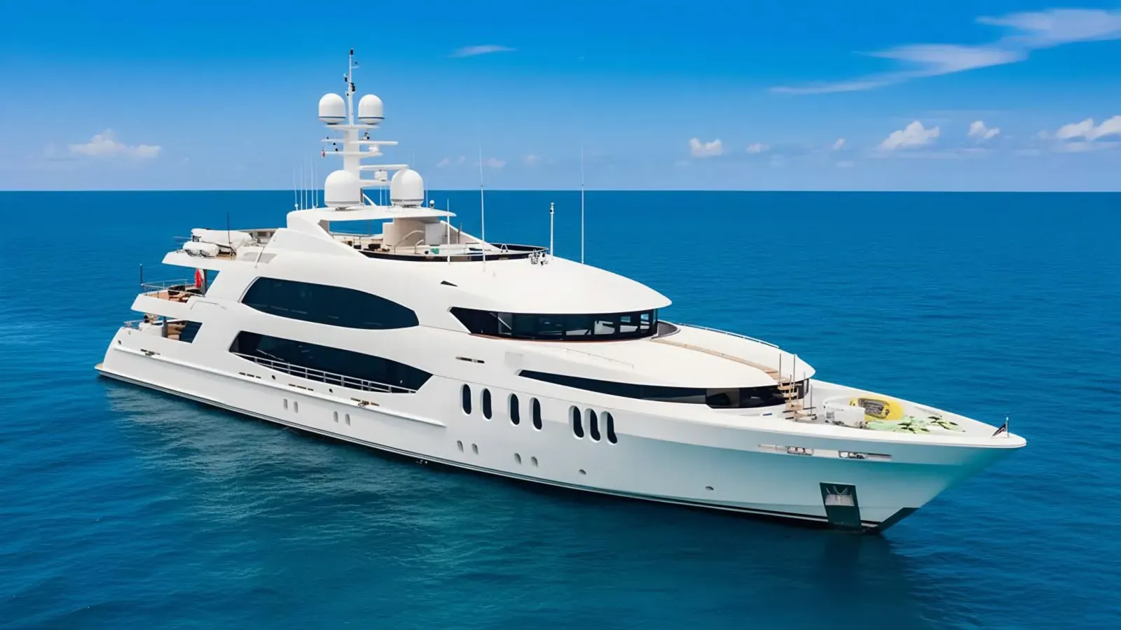 Skyfall yacht, a 190 ft Trinity luxury superyacht underway, 57.91 meters, built in 2010, 2020.