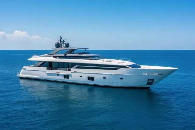 Sofi VI yacht, a 120 ft Sanlorenzo luxury superyacht underway, 36.58 meters, built in 2022.
