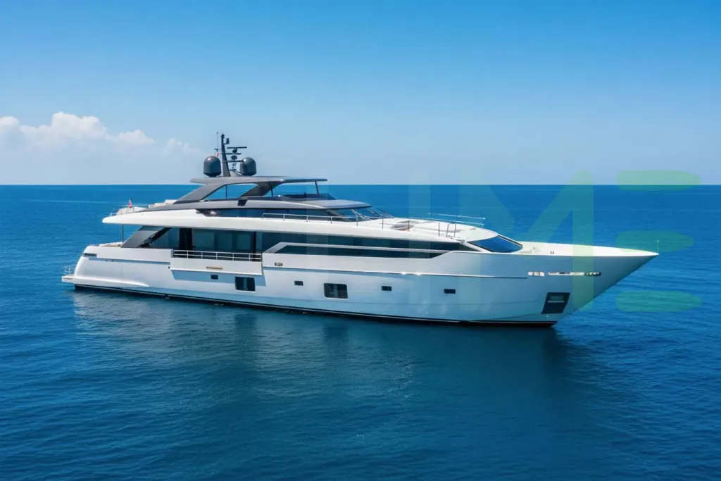 White Sofi VI yacht for sale and price, showing the details and features of the interior and exterior available for purchase from LIME Yachts and Brokerage located in Fort Lauderdale Florida.