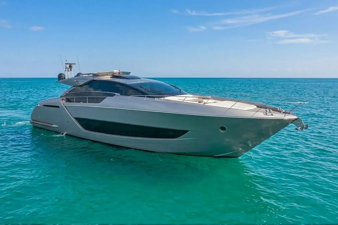 Space Cowboy yacht, a 88 ft Riva luxury superyacht underway, 26.92 meters, built in 2020.