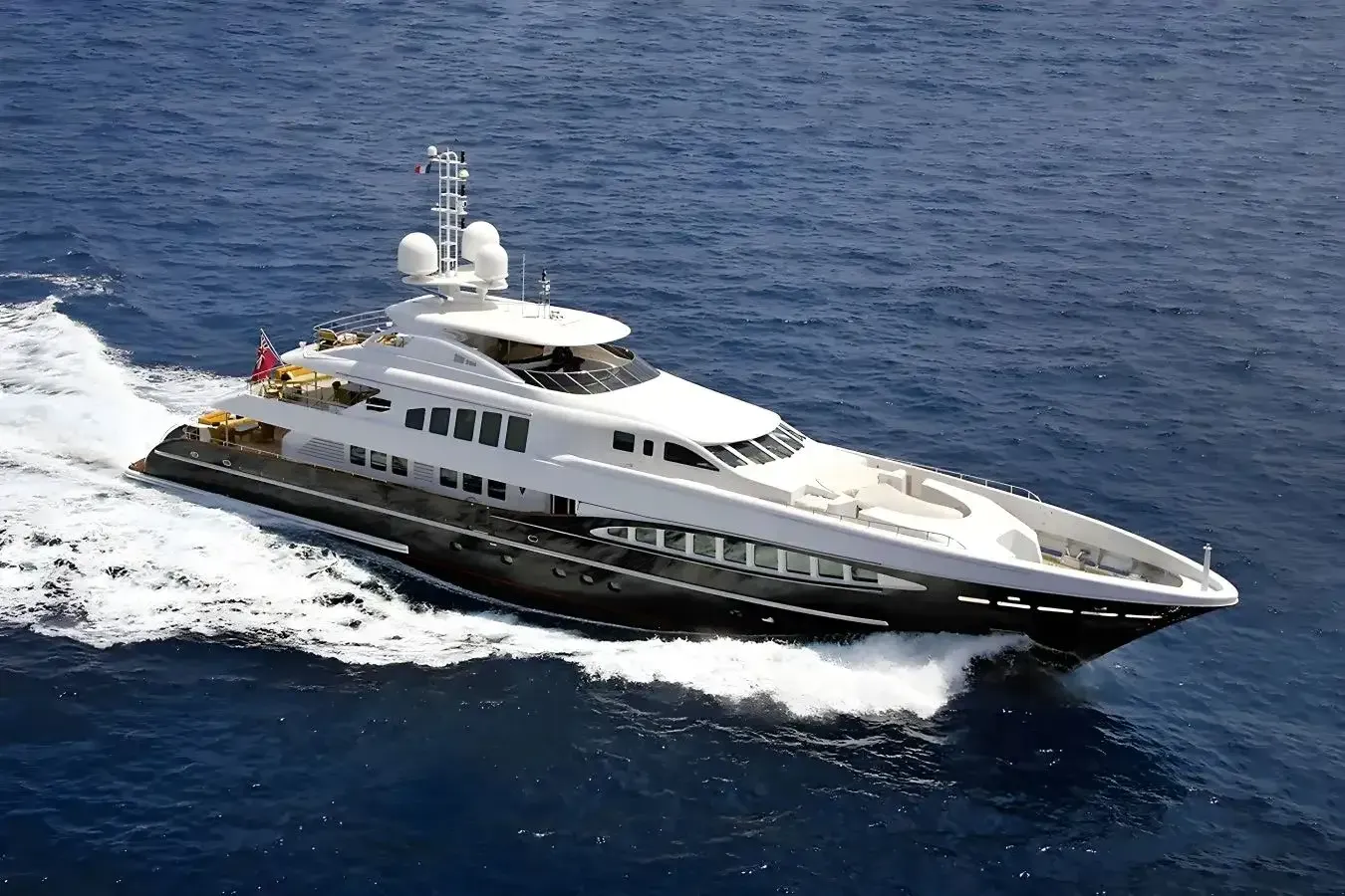 Space Y yacht, a 154 ft Heesen luxury superyacht underway, 47 meters, built in 2006, 2022.
