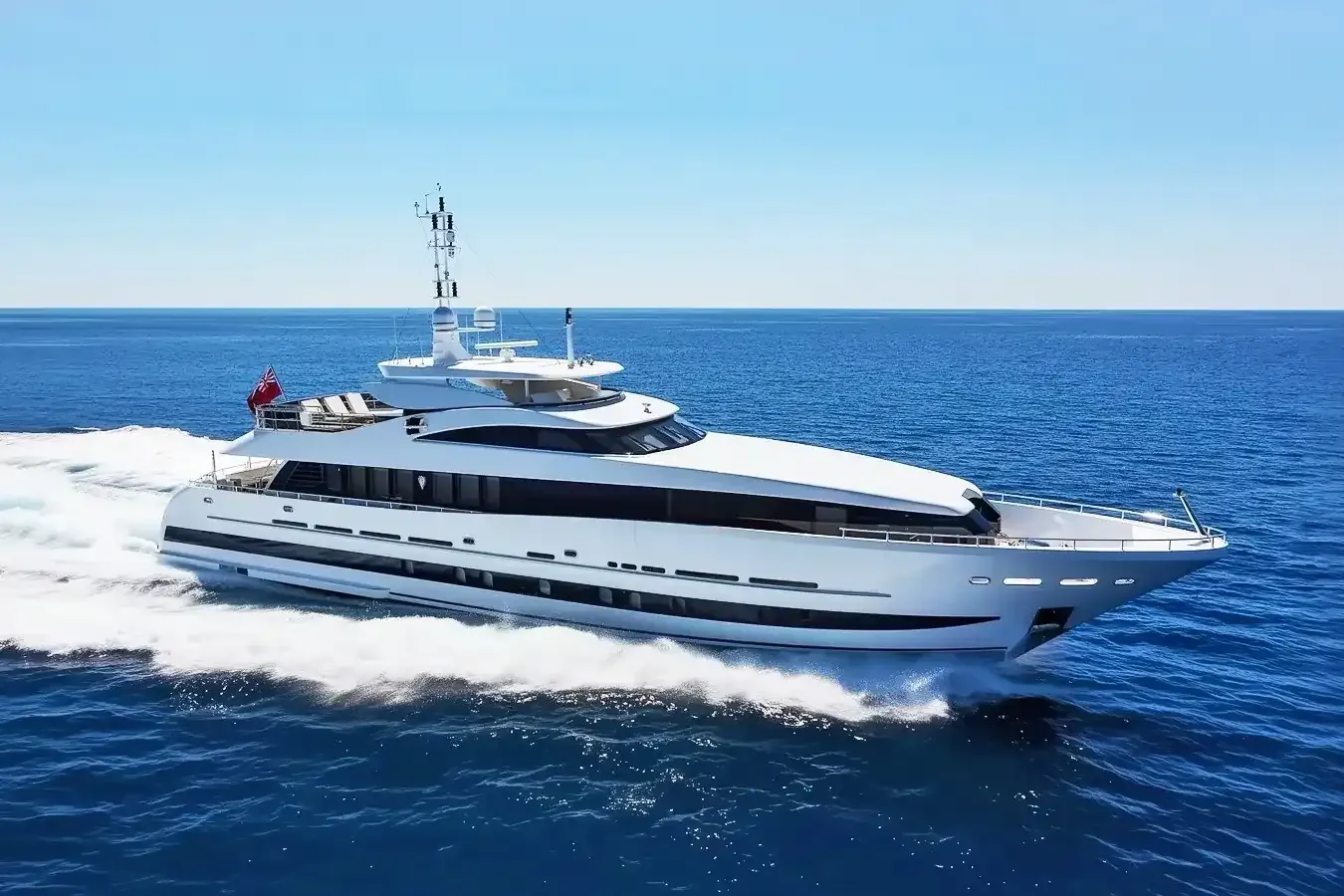Space yacht, a 114 ft Heesen luxury superyacht underway, 35 meters, built in 2012.