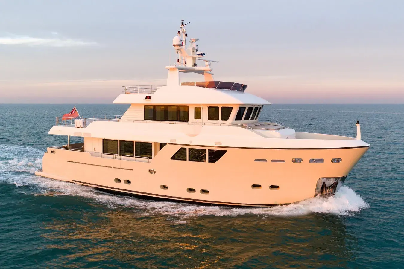 Stella del Nord yacht, a 85 ft CdM luxury superyacht underway, 26.1 meters, built in 2015.