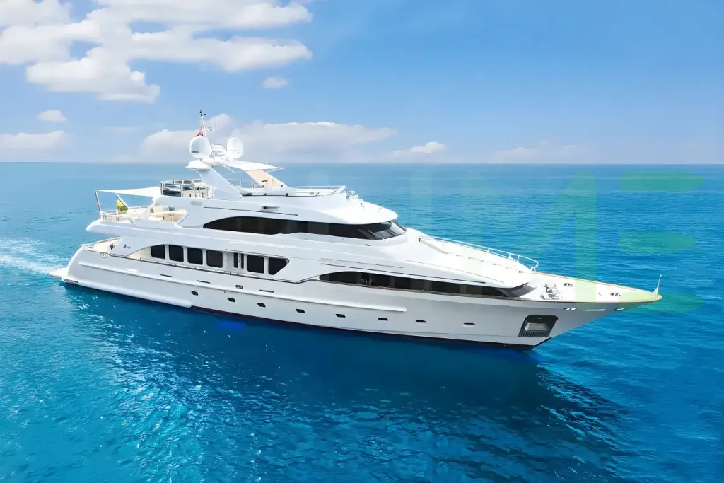 White Stella Fiera yacht for sale and price, showing the details and features of the interior and exterior available for purchase from LIME Yachts and Brokerage located in Fort Lauderdale Florida.