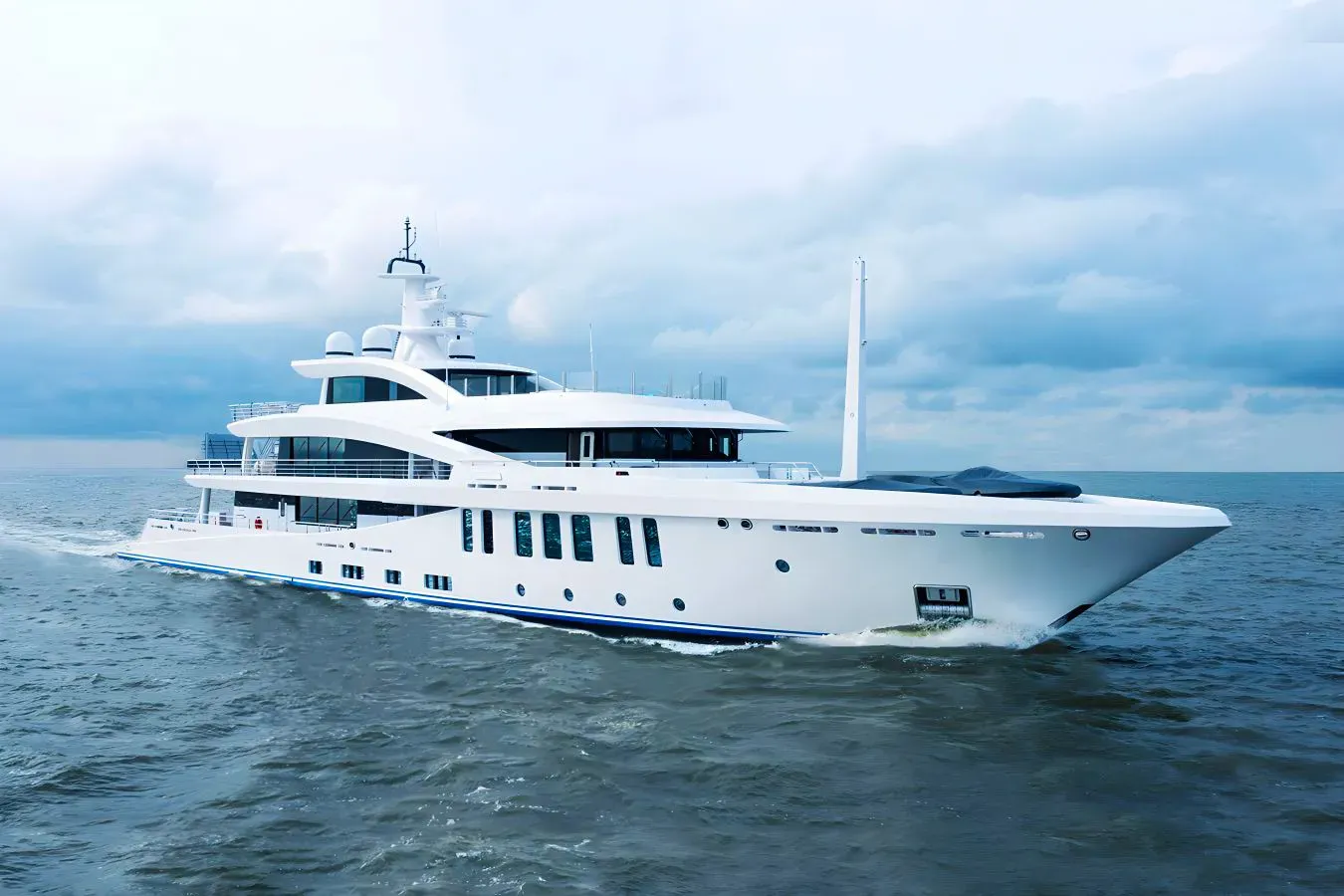 Stella MI yacht, a 196 ft Amels luxury superyacht underway, 60 meters, built in 2021.