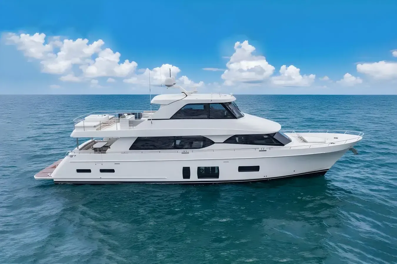 Summer Breeze yacht, a 88 ft Ocean Alexander luxury superyacht underway, 27.05 meters, built in 2018.
