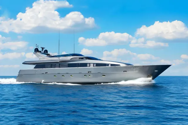 Summer Fun yacht, a 101 ft Admiral luxury superyacht underway, 30.85 meters, built in 2001, 2025.