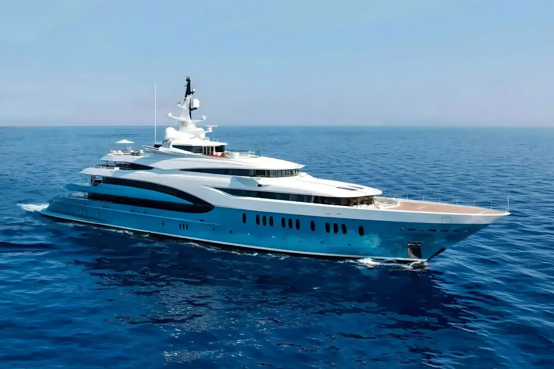 Sunrays yacht, a 280 ft Oceanco luxury superyacht underway, 85.47 meters, built in 2010, 2025.