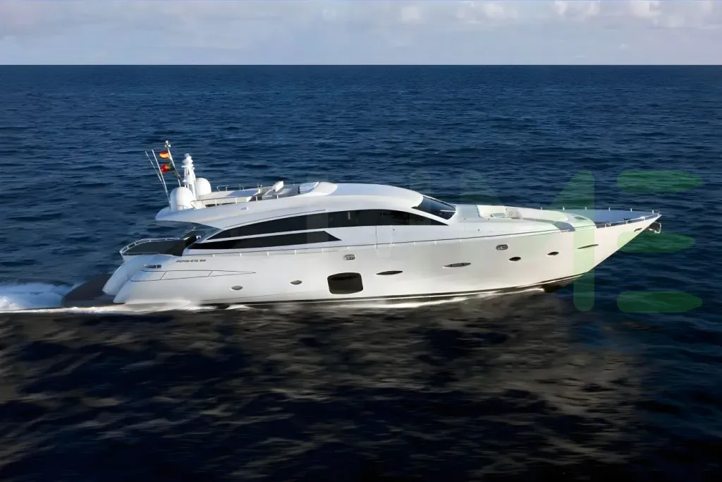 White Super Veloce yacht for sale and price, showing the details and features of the interior and exterior available for purchase from LIME Yachts and Brokerage located in Fort Lauderdale Florida.