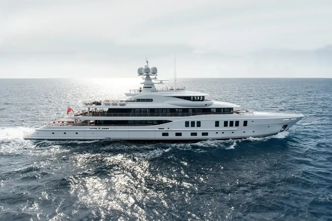 Synthesis yacht, a 242 ft Amels luxury superyacht underway, 74 meters, built in 2021, 2026.