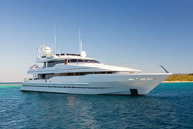 Tahi yacht, a 144 ft Heesen luxury superyacht underway, 44.08 meters, built in 1993, 2025.