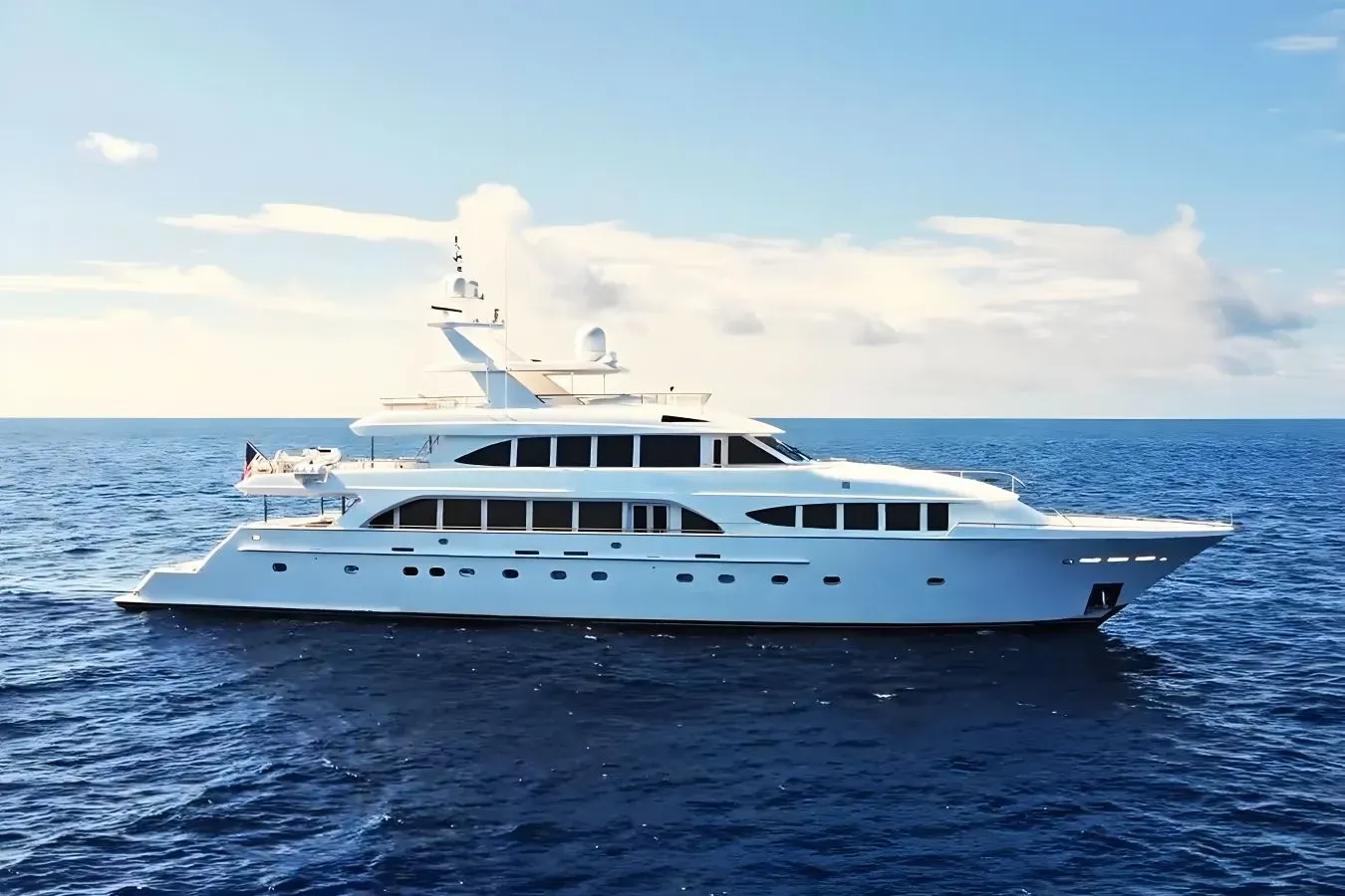 Tanzanite yacht, a 145 ft Westship Yachts luxury superyacht underway, 44.2 meters, built in 2004, 2023.