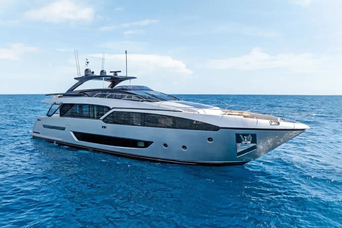 Tenacious yacht, a 93 ft Riva luxury superyacht underway, 28.49 meters, built in 2022.