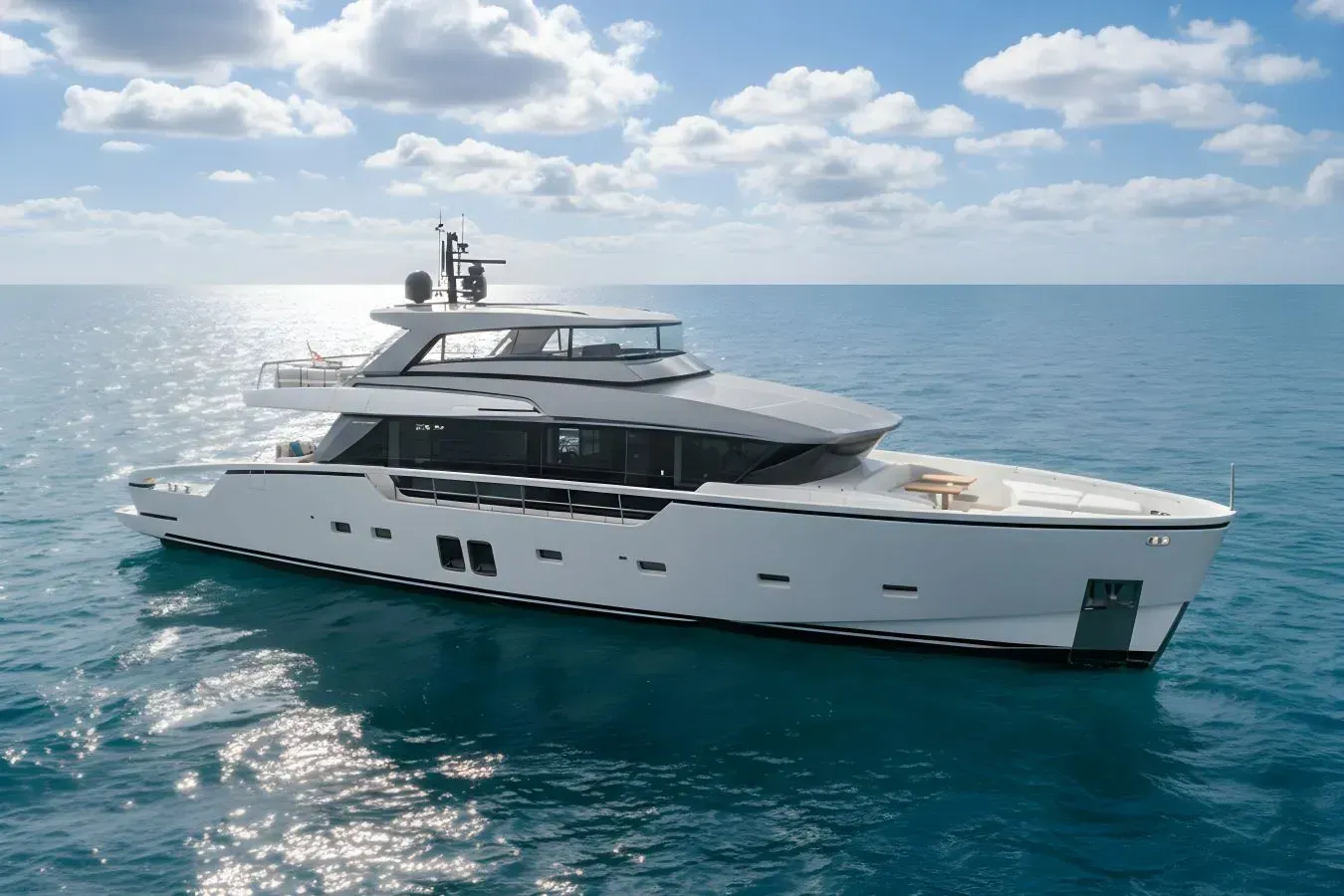 Tesa yacht, a 87 ft Sanlorenzo luxury superyacht underway, 26.7 meters, built in 2023.