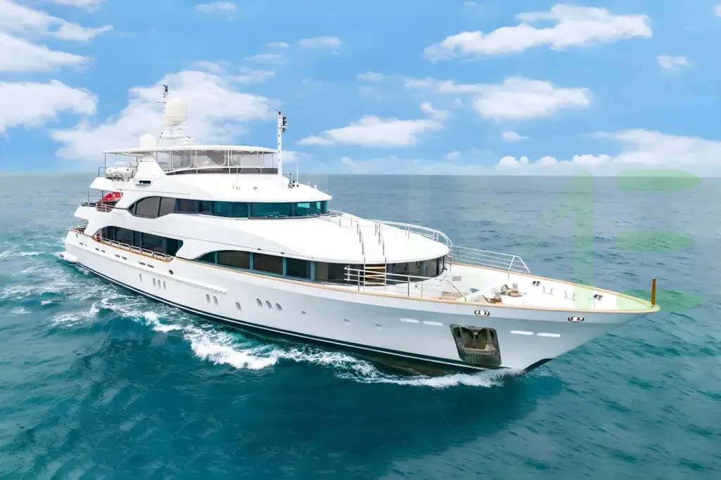 White The Star yacht for sale and price, showing the details and features of the interior and exterior available for purchase from LIME Yachts and Brokerage located in Fort Lauderdale Florida.