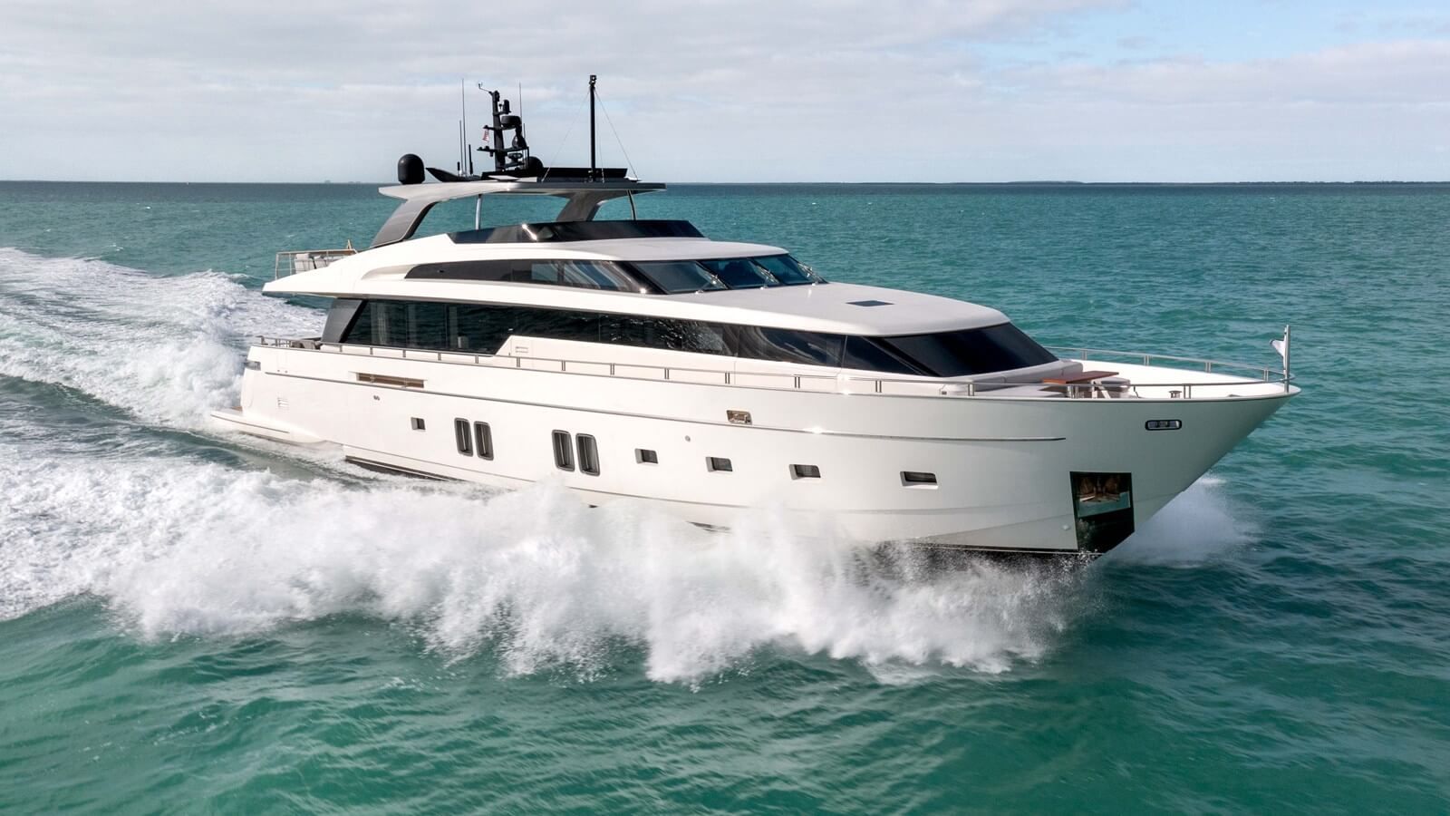 Time Out I yacht, a 106 ft Sanlorenzo luxury superyacht underway, 32.31 meters, built in 2015.