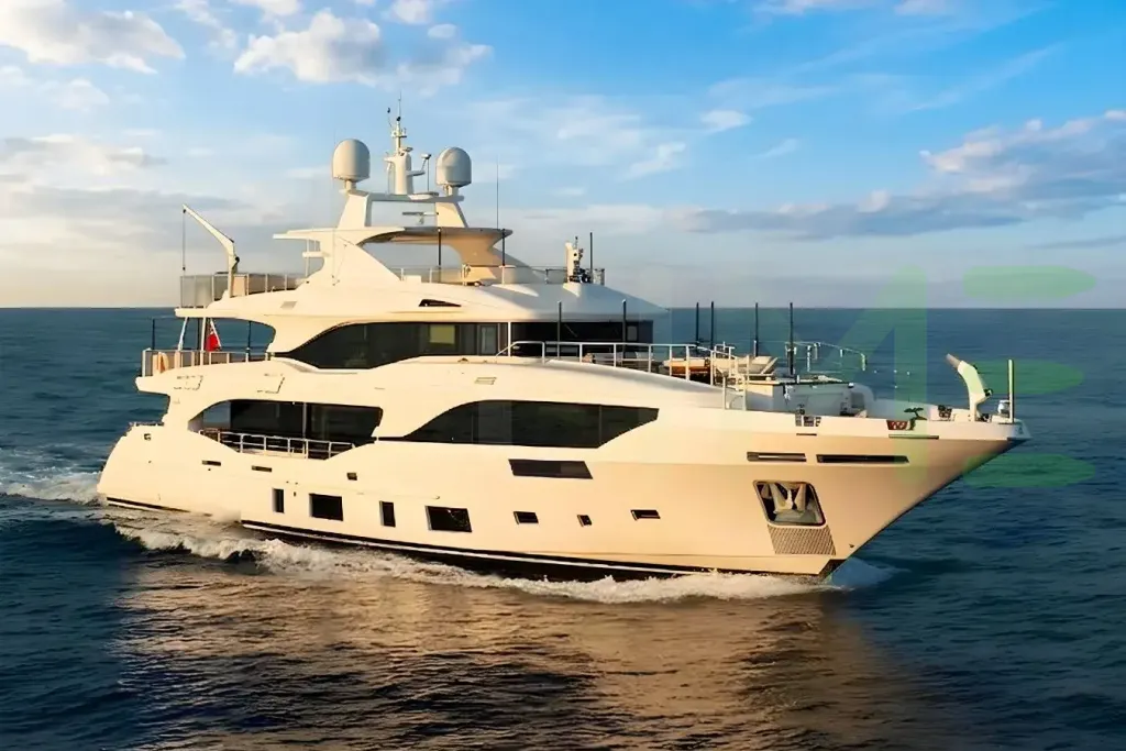 White Tramonto yacht for sale and price, showing the details and features of the interior and exterior available for purchase from LIME Yachts and Brokerage located in Fort Lauderdale Florida.