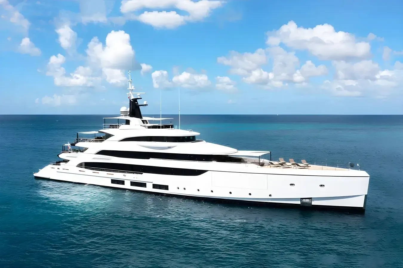 Triumph yacht, a 214 ft Benetti Yachts luxury superyacht underway, 65.4 meters, built in 2021.