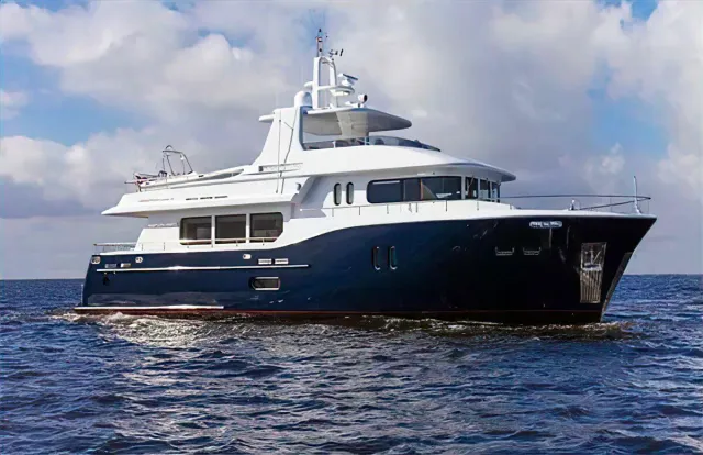 Undaunted yacht, a 82 ft Best Yachts luxury superyacht underway, 24.99 meters, built in 2013.