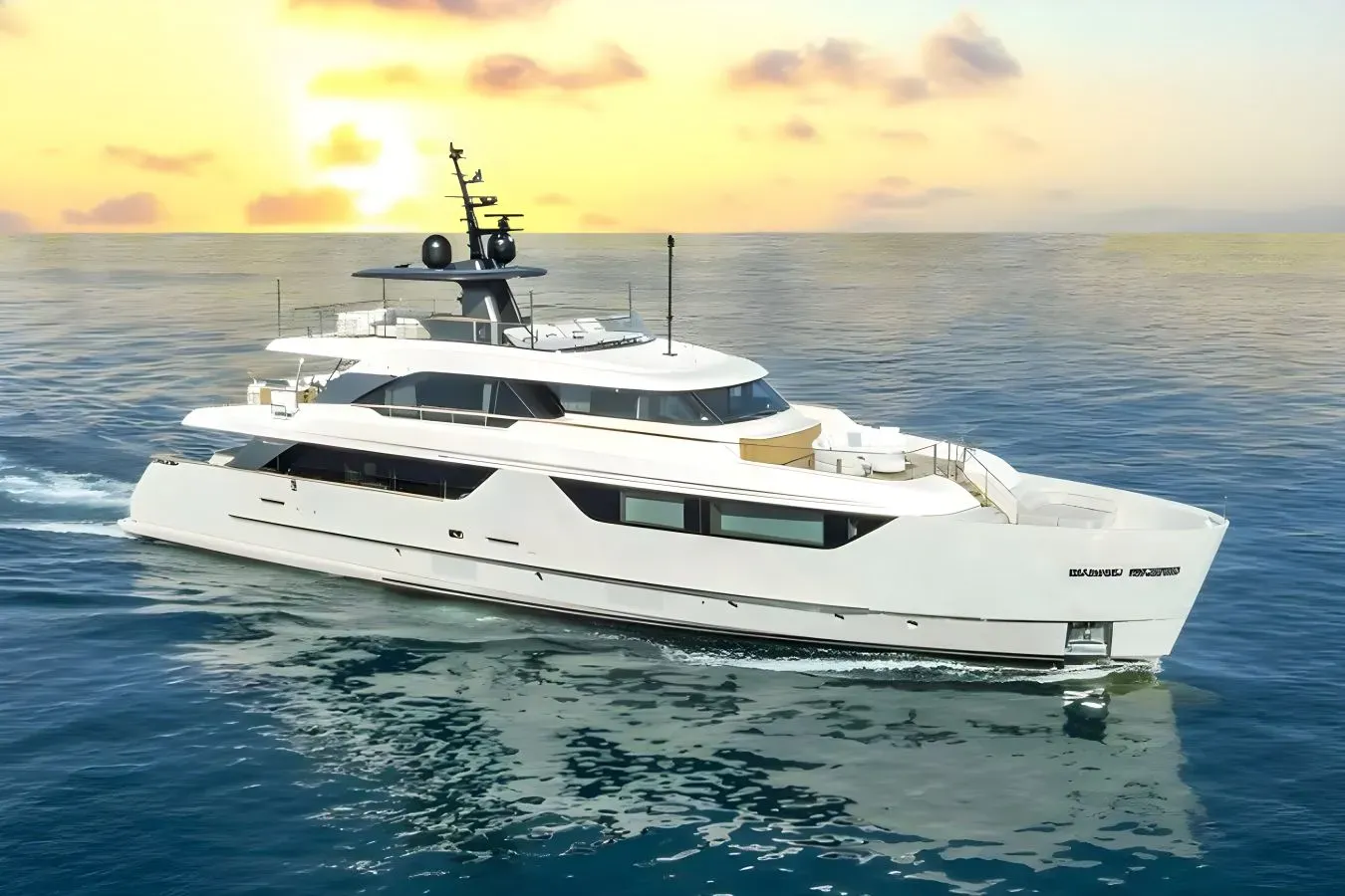 Unique S yacht, a 117 ft Sanlorenzo luxury superyacht underway, 35.75 meters, built in 2024.