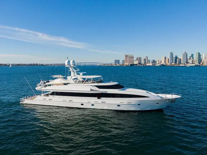 Valkyrie yacht, a 120 ft Crescent luxury superyacht underway, 36.57 meters, built in 2001, 2011.