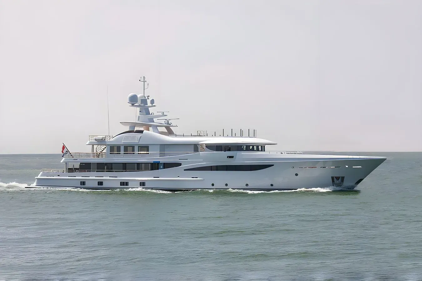 Vega yacht, a 180 ft Amels luxury superyacht underway, 55 meters, built in 2015.