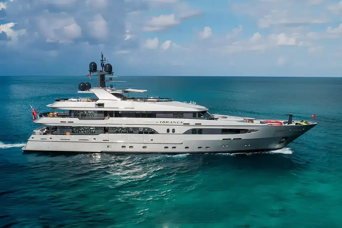 Vibrance yacht, a 161 ft Amels luxury superyacht underway, 49.3 meters, built in 2004, 2024.