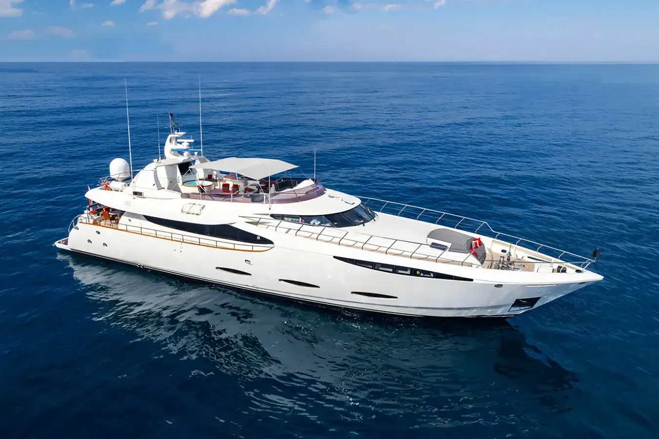 Viking III yacht, a 114 ft Leight Notika luxury superyacht underway, 35.02 meters, built in 2004, 2023.