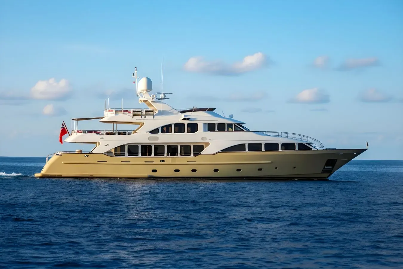 Virtue yacht, a 120 ft Benetti Yachts luxury superyacht underway, 36.6 meters, built in 2007, 2024.